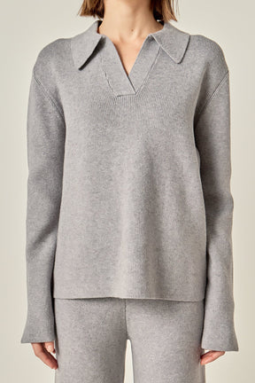 ENGLISH FACTORY - Collared Knit Sweater - SWEATERS & KNITS available at Objectrare