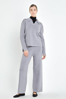 ENGLISH FACTORY - Collared Knit Sweater - SWEATERS & KNITS available at Objectrare