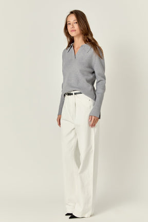 ENGLISH FACTORY - Collared Knit Sweater - SWEATERS & KNITS available at Objectrare