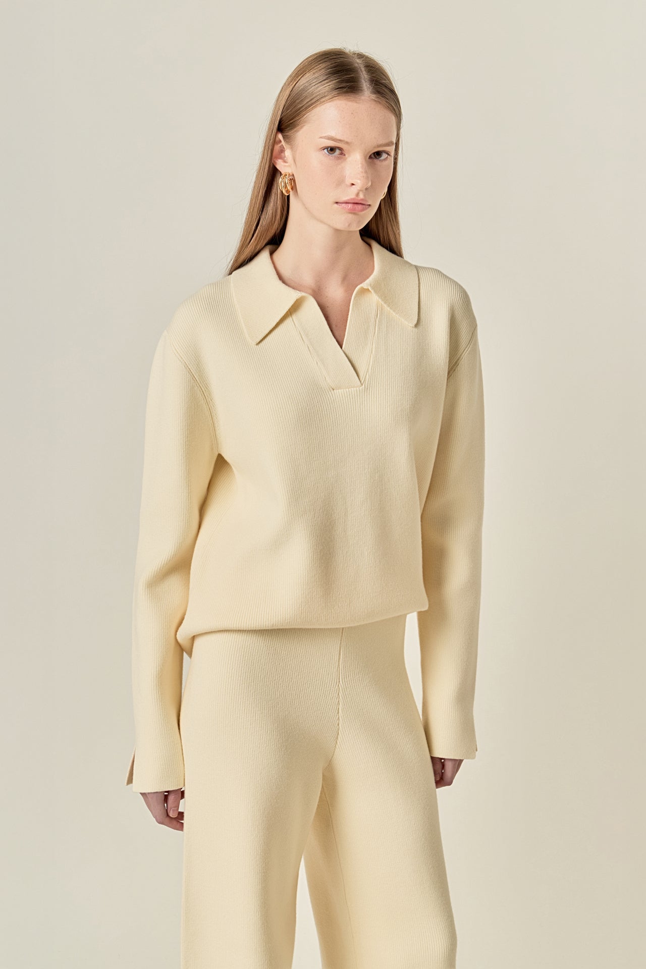 ENGLISH FACTORY - Collared Knit Sweater - SWEATERS & KNITS available at Objectrare