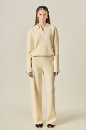 ENGLISH FACTORY - Collared Knit Sweater - SWEATERS & KNITS available at Objectrare