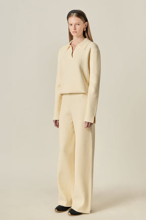 ENGLISH FACTORY - Collared Knit Sweater - SWEATERS & KNITS available at Objectrare