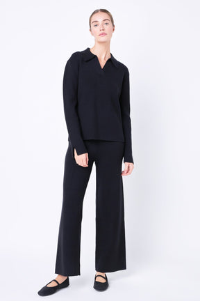 ENGLISH FACTORY - Knit Wide Pants - PANTS available at Objectrare
