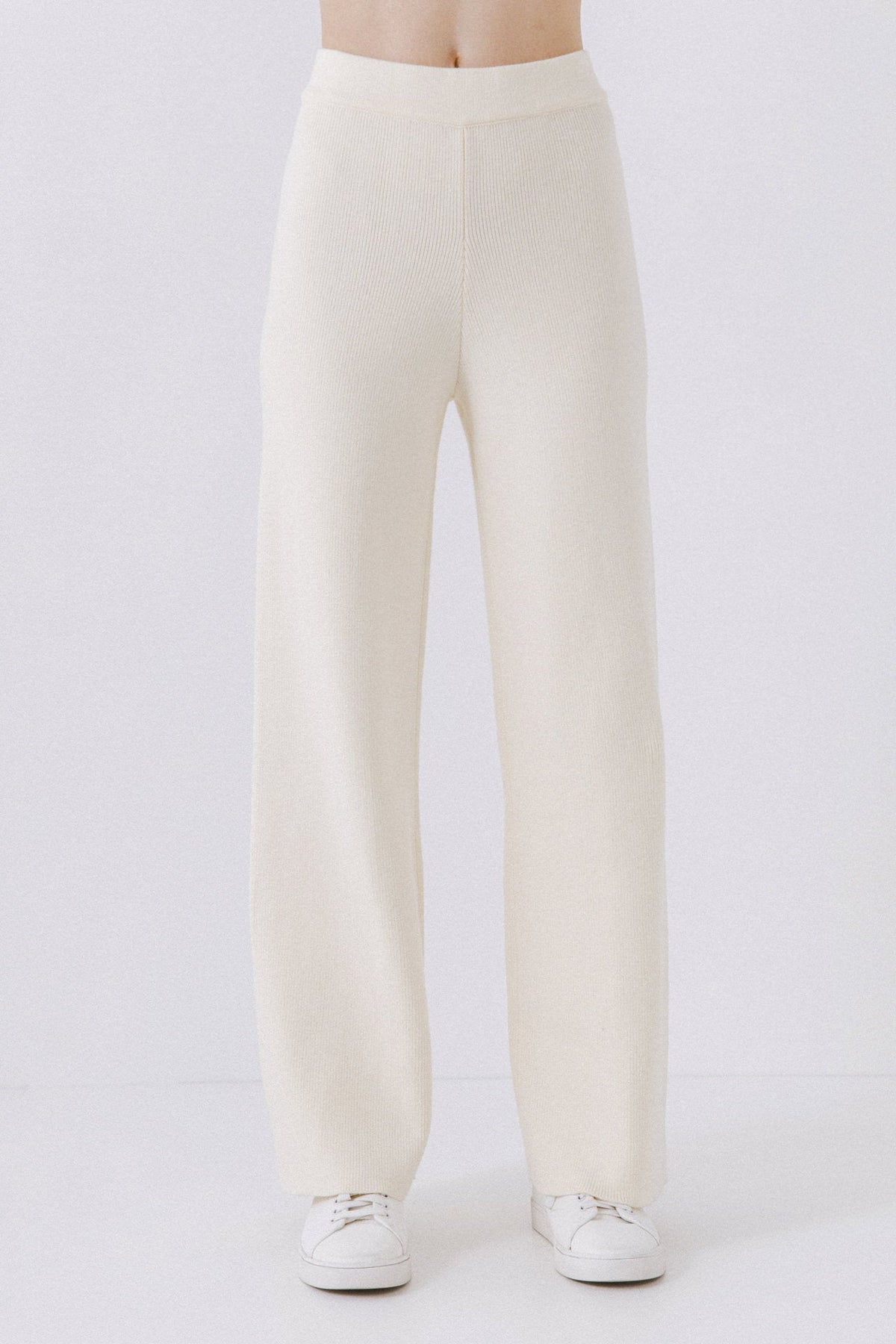 Buy YSJ Women's Knitted Wide Leg Long Pants Winter Warm Sweater Trousers  (S, Gray) at