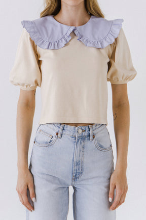 ENGLISH FACTORY - Oversized Ruffled Collar Knit Top - SWEATERS & KNITS available at Objectrare