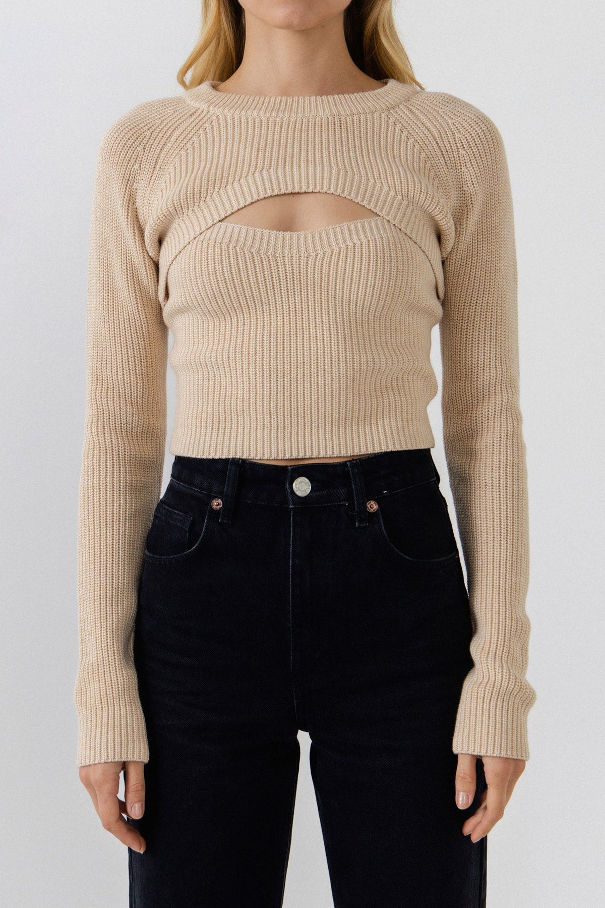GREY LAB - Super Crop Knit Top - TOPS available at Objectrare