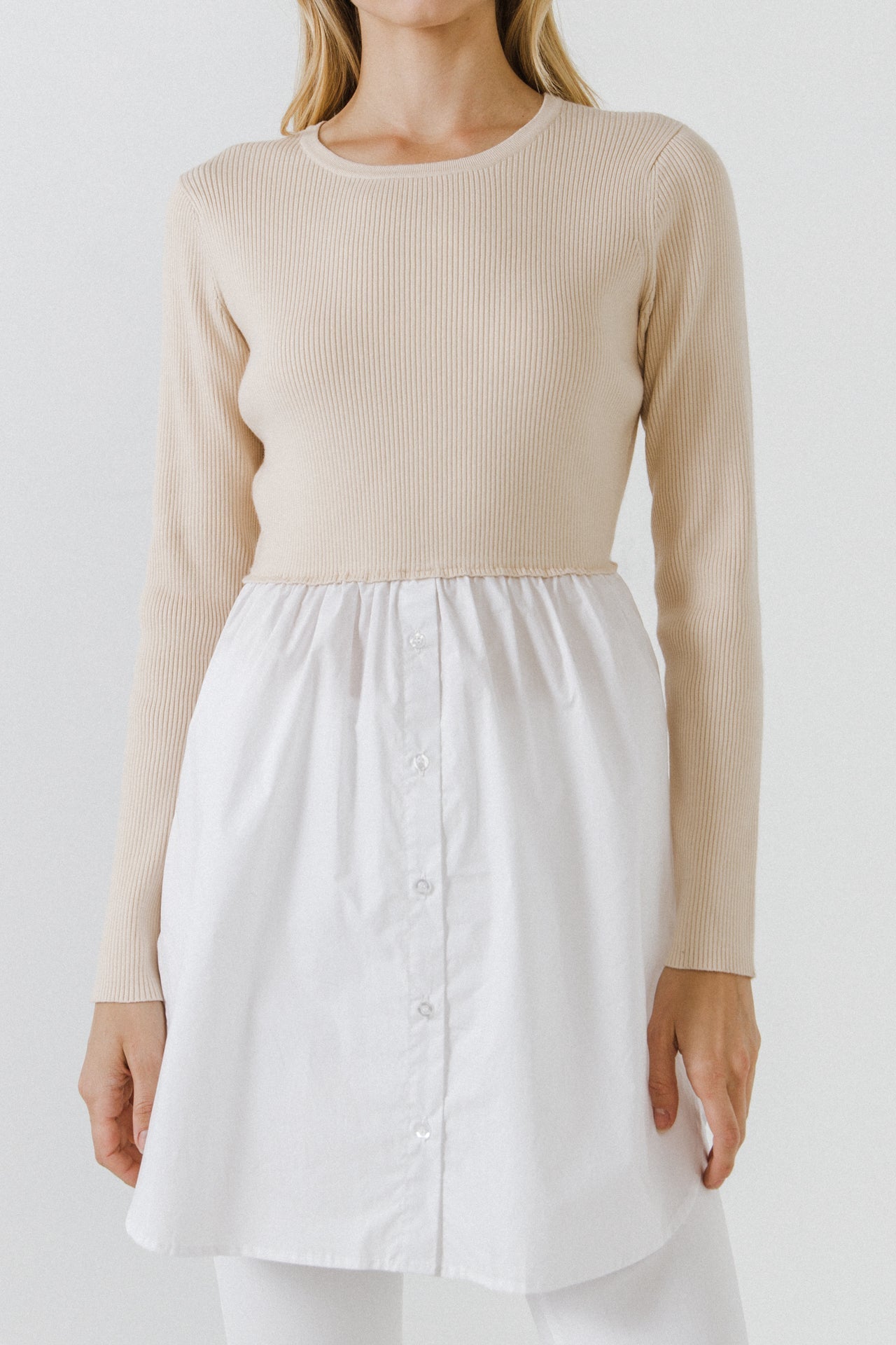 ENGLISH FACTORY - Shirt Detail Knit Top - SWEATERS & KNITS available at Objectrare