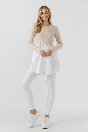 ENGLISH FACTORY - Shirt Detail Knit Top - SWEATERS & KNITS available at Objectrare