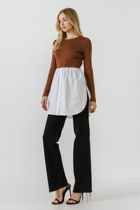 ENGLISH FACTORY - Shirt Detail Knit Top - SWEATERS & KNITS available at Objectrare