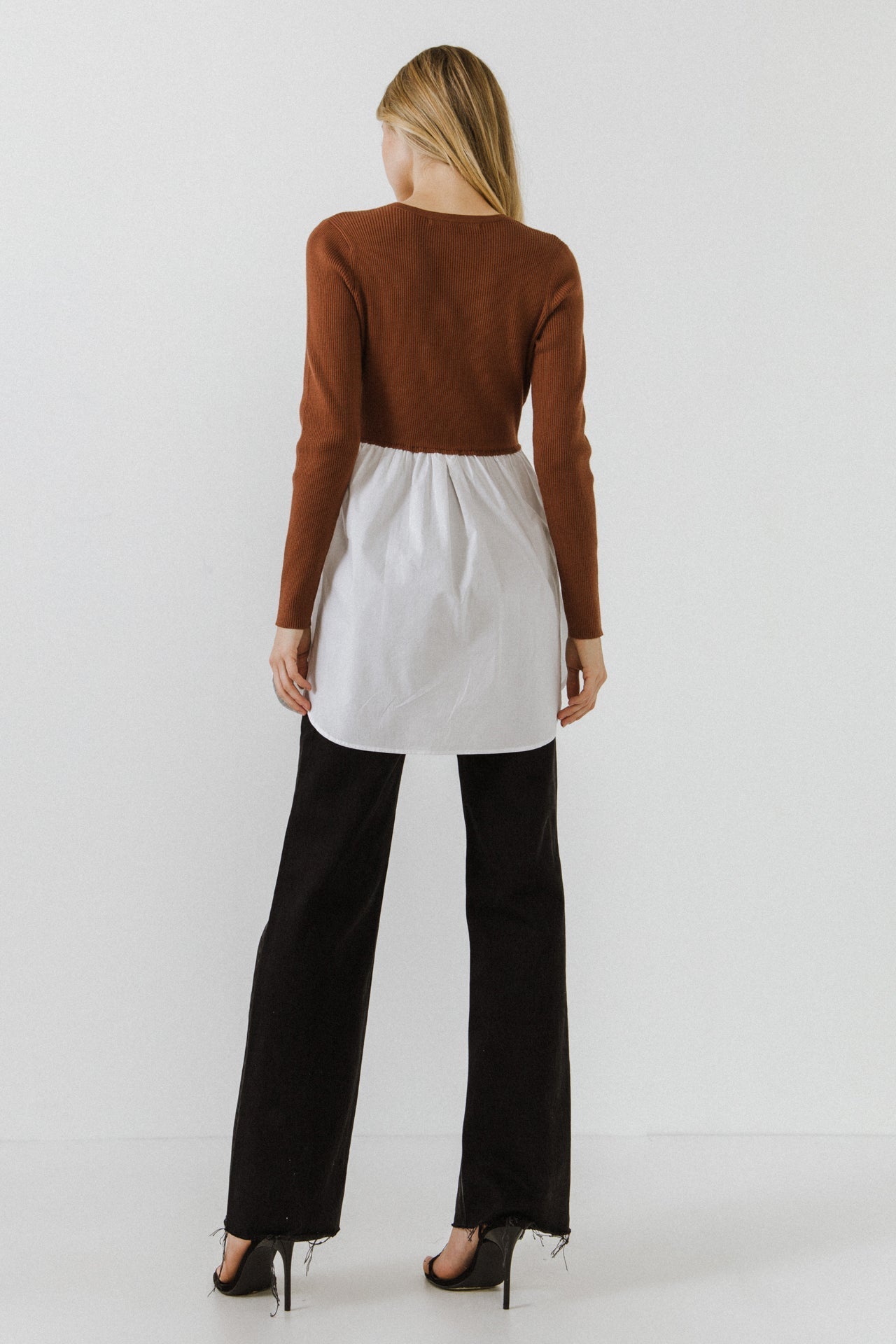 ENGLISH FACTORY - Shirt Detail Knit Top - SWEATERS & KNITS available at Objectrare