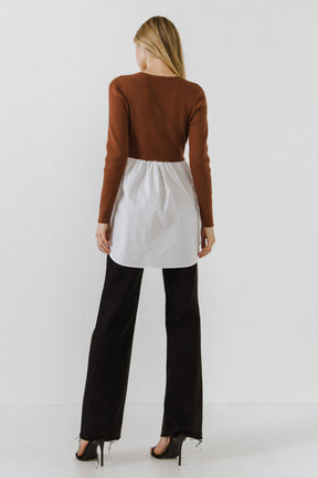 ENGLISH FACTORY - Shirt Detail Knit Top - SWEATERS & KNITS available at Objectrare