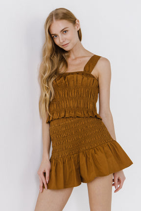 ENGLISH FACTORY - Smocked Ruffle Top - TOPS available at Objectrare