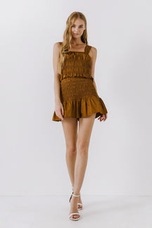 ENDLESS ROSE - Smocked Ruffle Top - TOPS available at Objectrare