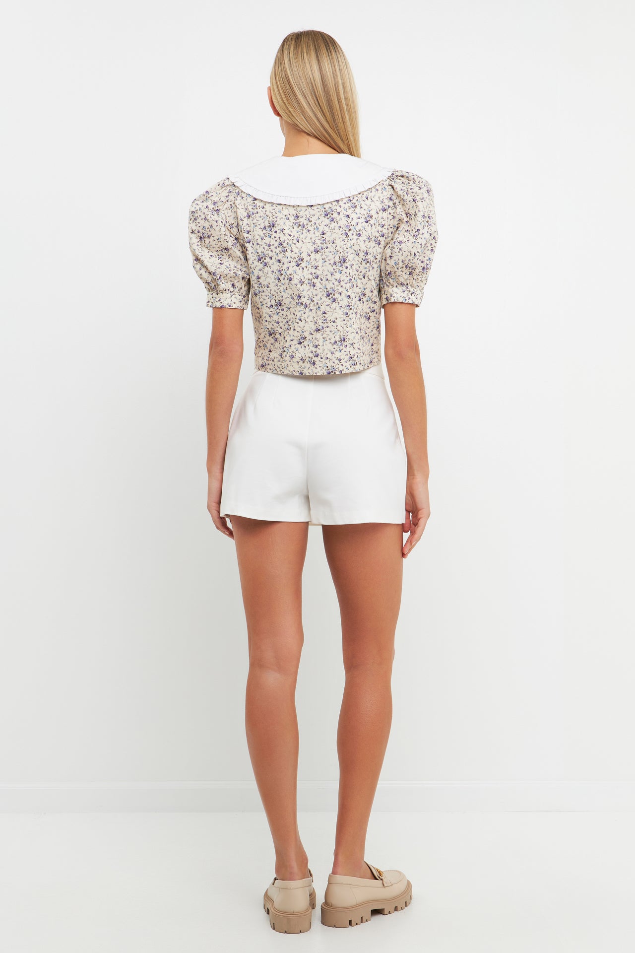 ENGLISH FACTORY - Oversized Collar Floral Top - SHIRTS & BLOUSES available at Objectrare