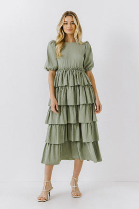 FREE THE ROSES - Layered Ruffles Maxi Dress - DRESSES available at Objectrare
