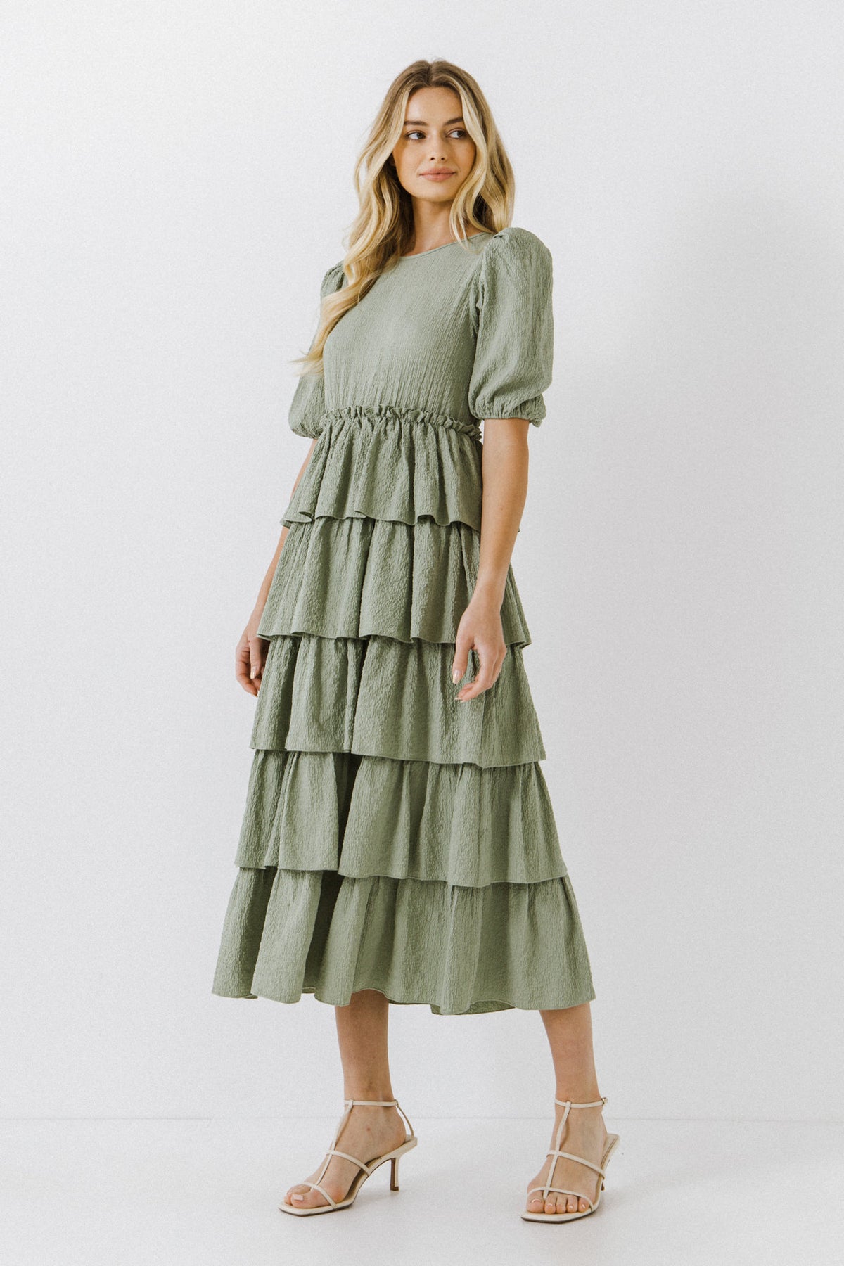 Layered Ruffles Maxi Dress