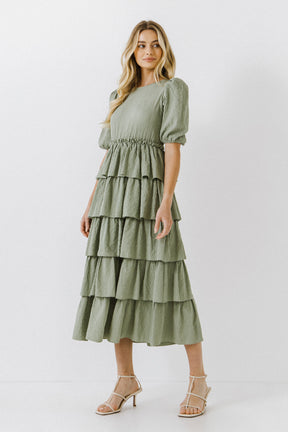 FREE THE ROSES - Layered Ruffles Maxi Dress - DRESSES available at Objectrare