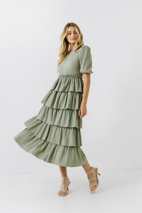 FREE THE ROSES - Layered Ruffles Maxi Dress - DRESSES available at Objectrare