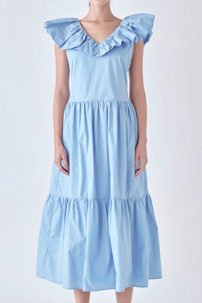 ENGLISH FACTORY - English Factory - Ruffled Midi Dress - DRESSES available at Objectrare