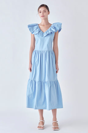 ENGLISH FACTORY - English Factory - Ruffled Midi Dress - DRESSES available at Objectrare