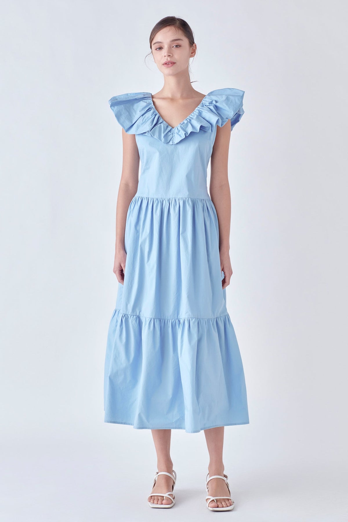 ENGLISH FACTORY - Ruffled Midi Dress - DRESSES available at Objectrare