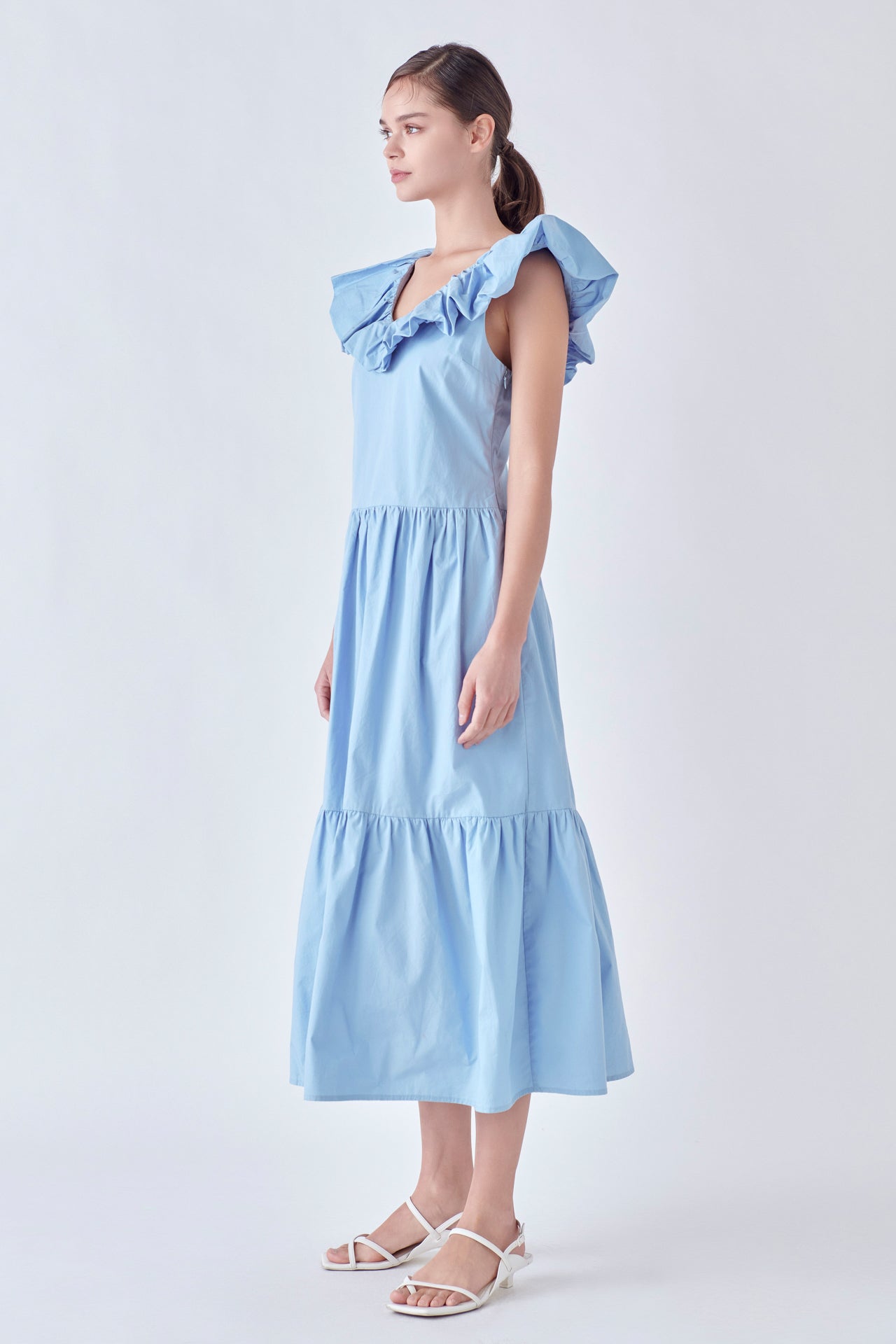 ENGLISH FACTORY - English Factory - Ruffled Midi Dress - DRESSES available at Objectrare