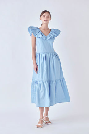 ENGLISH FACTORY - English Factory - Ruffled Midi Dress - DRESSES available at Objectrare