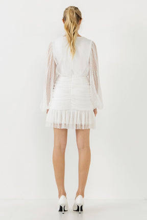 ENDLESS ROSE - Swiss Dot Ruched Dress - DRESSES available at Objectrare