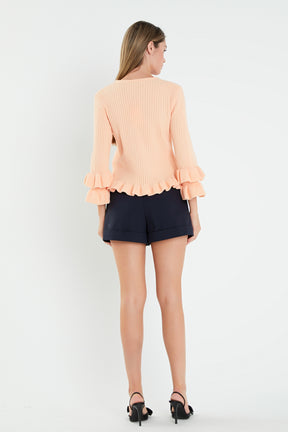 ENGLISH FACTORY - Ruffle Detail Sweater - SWEATERS & KNITS available at Objectrare