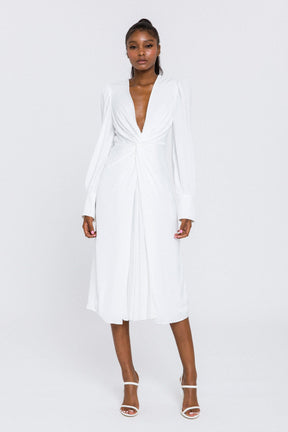 ENDLESS ROSE - Twist Front Midi Dress - DRESSES available at Objectrare