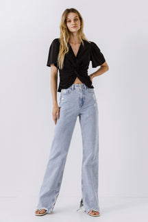 ENDLESS ROSE - Solid Knotted Top - TOPS available at Objectrare
