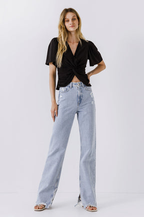ENDLESS ROSE - Solid Knotted Top - TOPS available at Objectrare