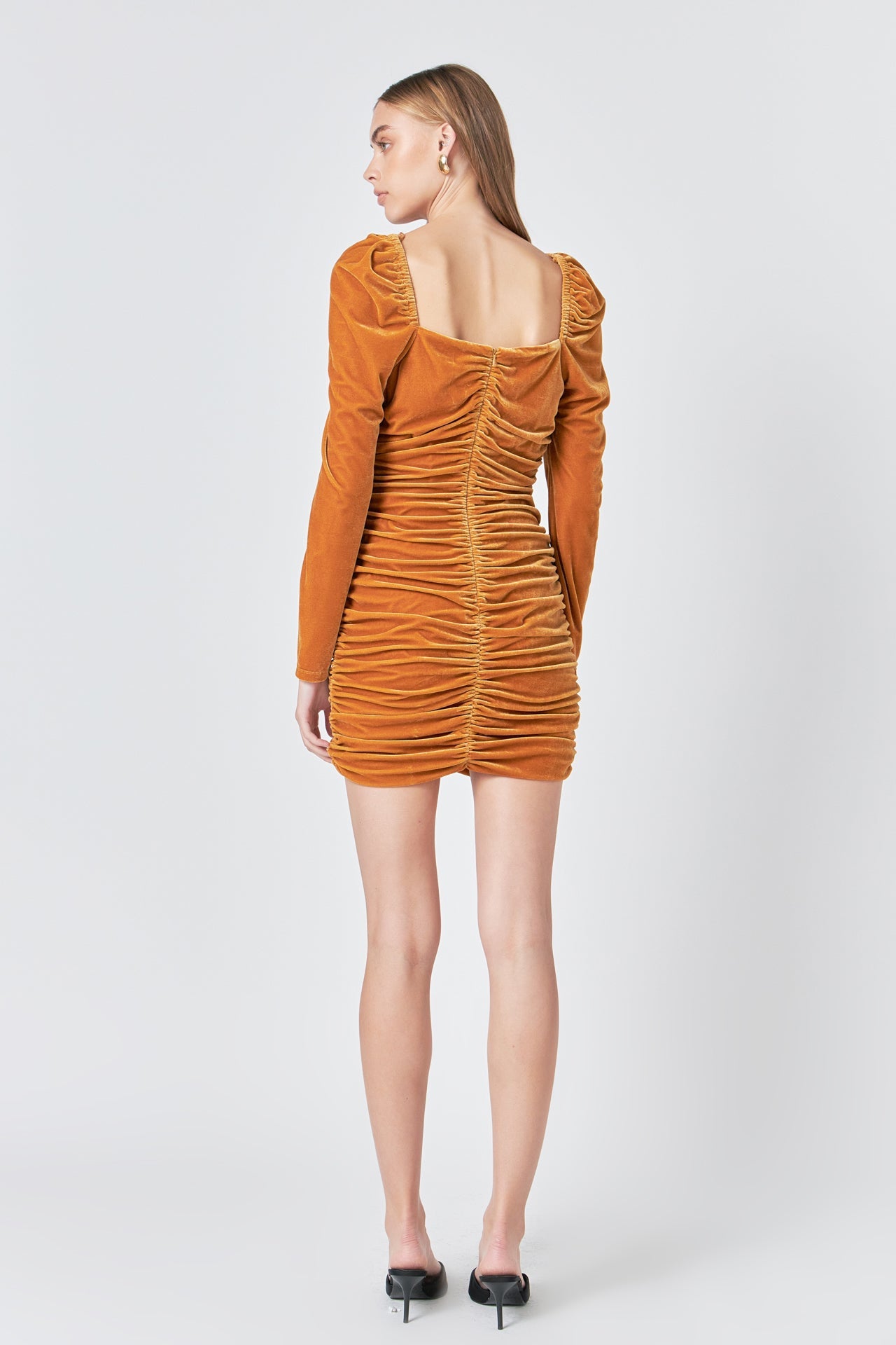 ENDLESS ROSE - Sweetheart Neckline Ruched Woven Dress - DRESSES available at Objectrare