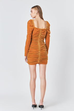 Sweetheart Neckline Ruched Woven Dress