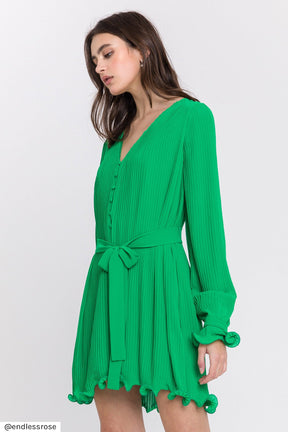 ENDLESS ROSE - Chiffon Pleated Mini Dress - DRESSES available at Objectrare