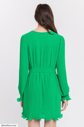 ENDLESS ROSE - Chiffon Pleated Mini Dress - DRESSES available at Objectrare