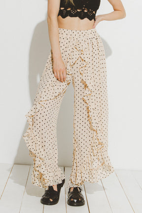 FREE THE ROSES - Free The Roses - Polka Dot Ruffled Pants - PANTS available at Objectrare