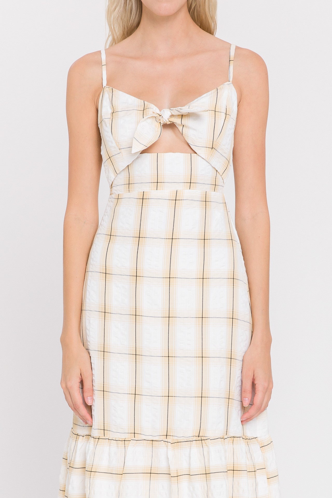 Check Print Maxi Dress