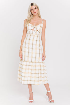 Check Print Maxi Dress