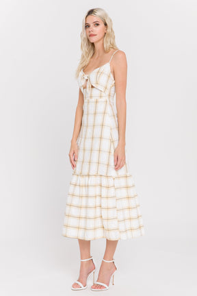 Check Print Maxi Dress