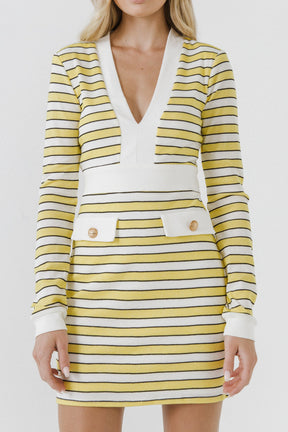 ENDLESS ROSE - Stripe Mini Dress - DRESSES available at Objectrare