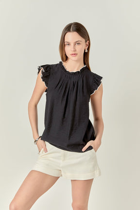 Contrast Stitch Sleeveless Top