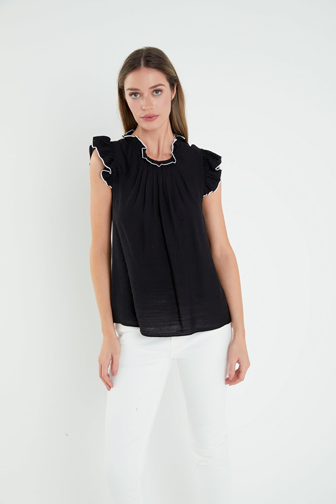 ENGLISH FACTORY - English Factory - Contrast Stitch Sleeveless Top - TOPS available at Objectrare