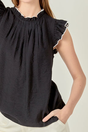 Contrast Stitch Sleeveless Top