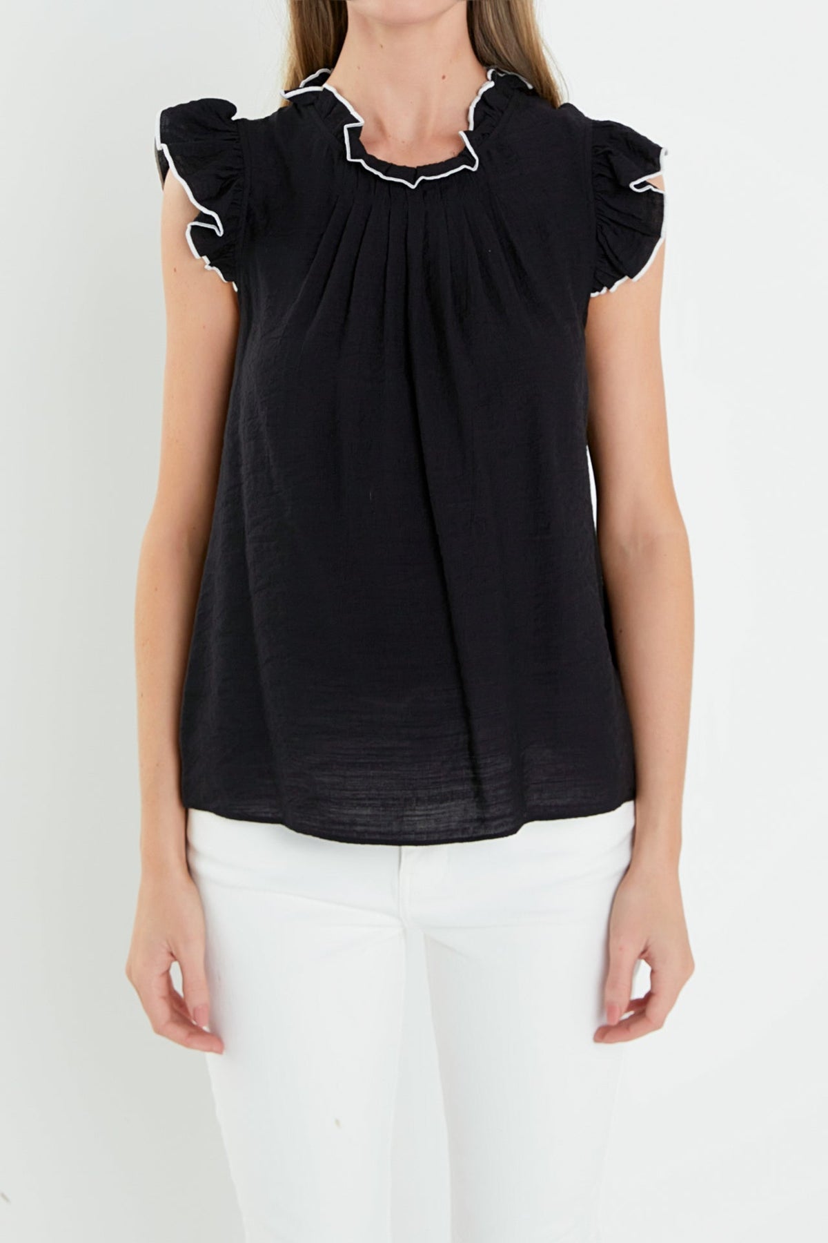 ENGLISH FACTORY - English Factory - Contrast Stitch Sleeveless Top - TOPS available at Objectrare