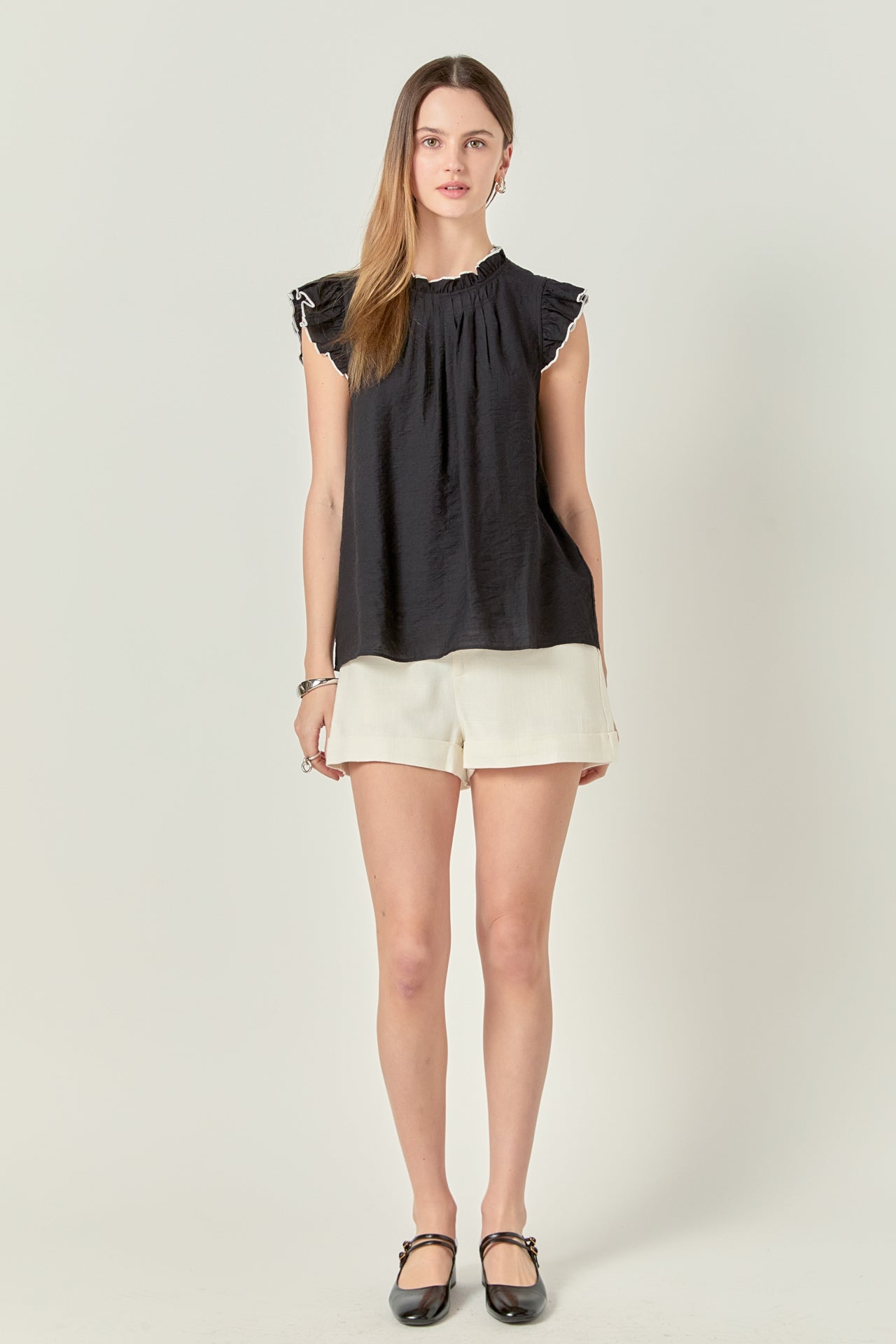 Contrast Stitch Sleeveless Top