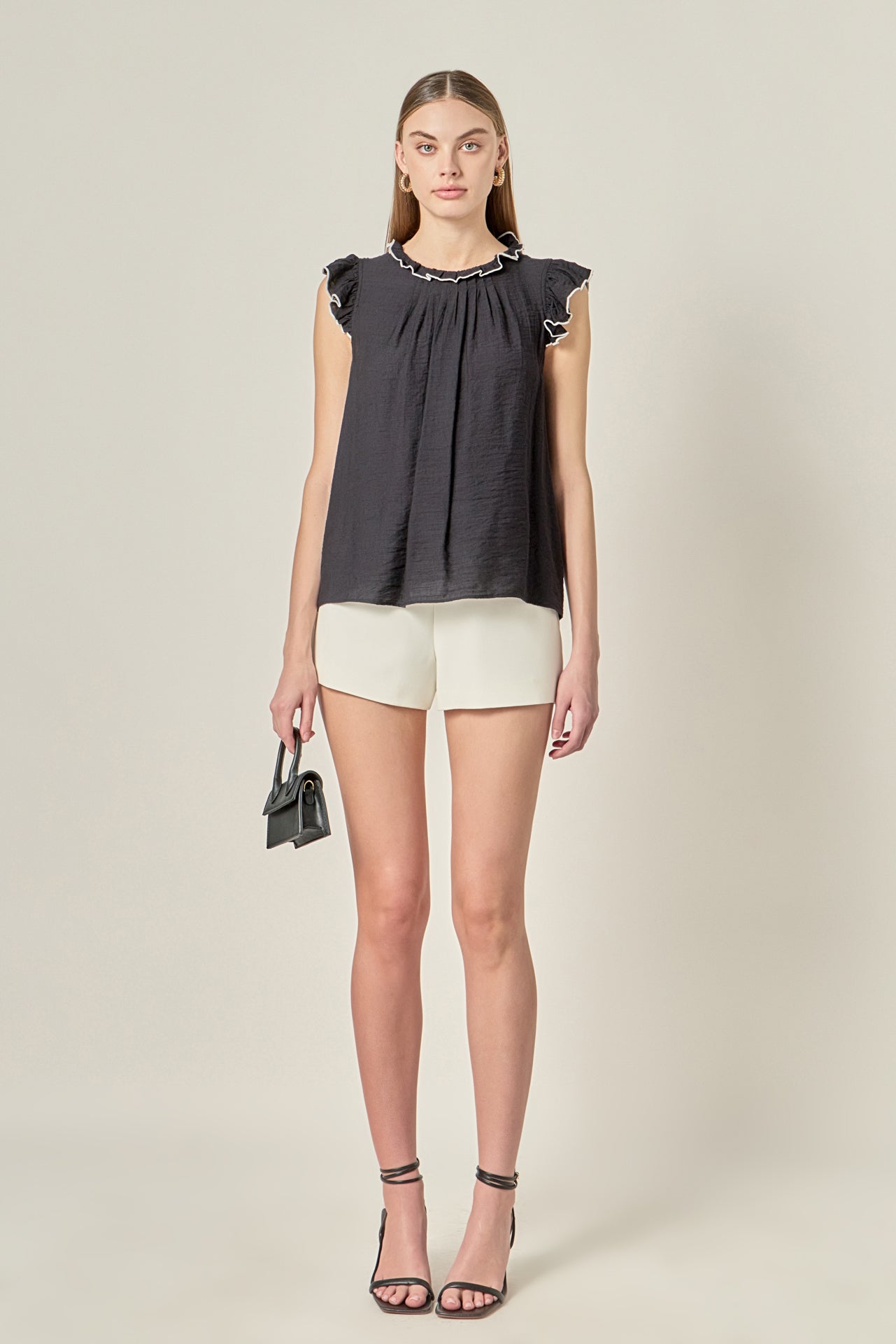 ENGLISH FACTORY - Contrast Stitch Sleeveless Top - TOPS available at Objectrare