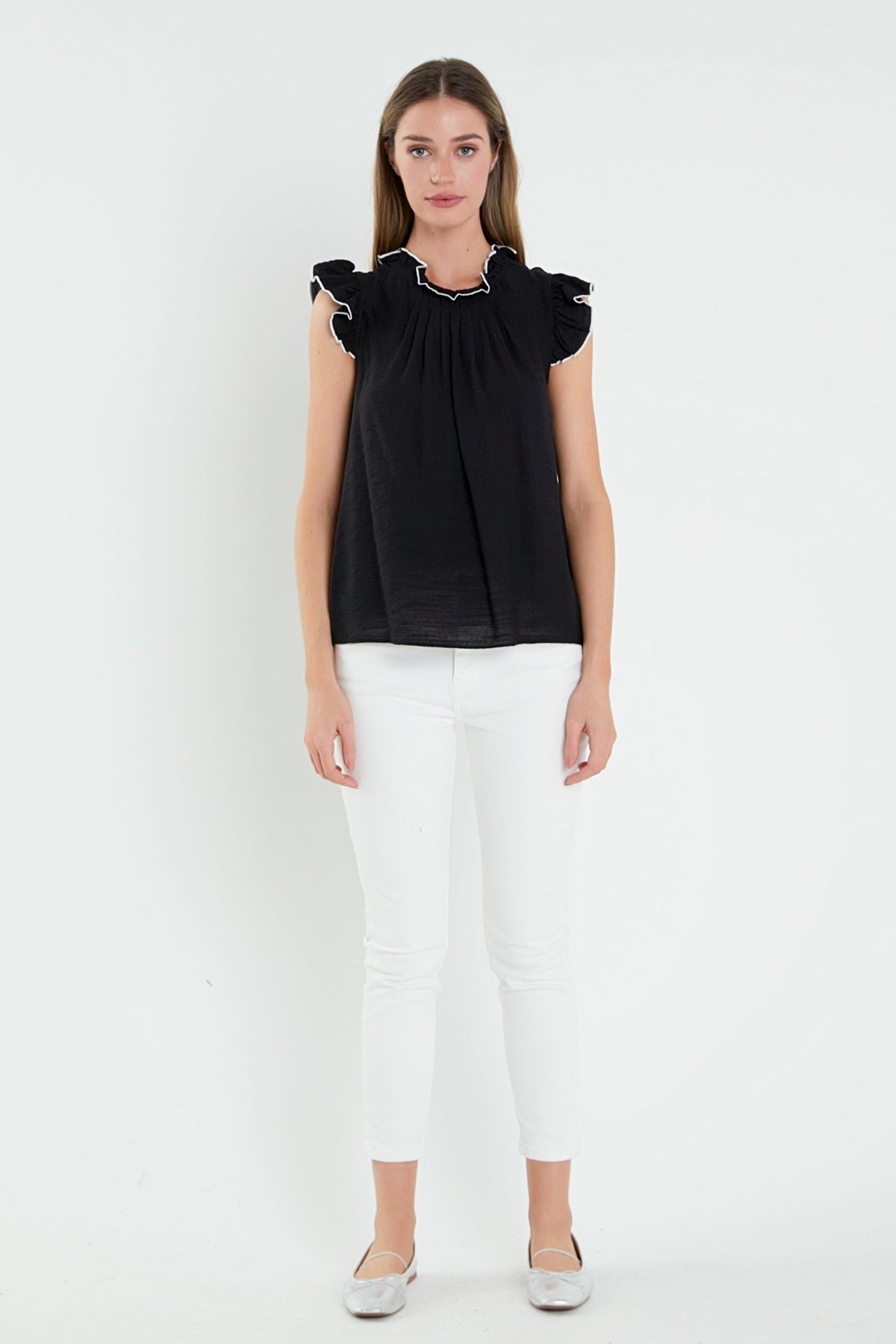 ENGLISH FACTORY - English Factory - Contrast Stitch Sleeveless Top - TOPS available at Objectrare