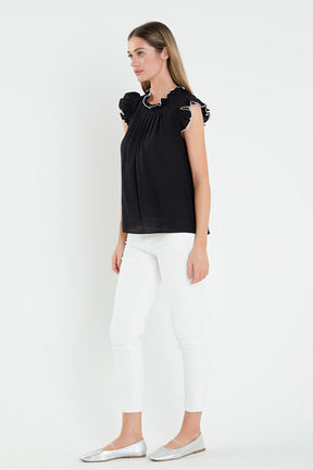 ENGLISH FACTORY - Contrast Stitch Sleeveless Top - TOPS available at Objectrare