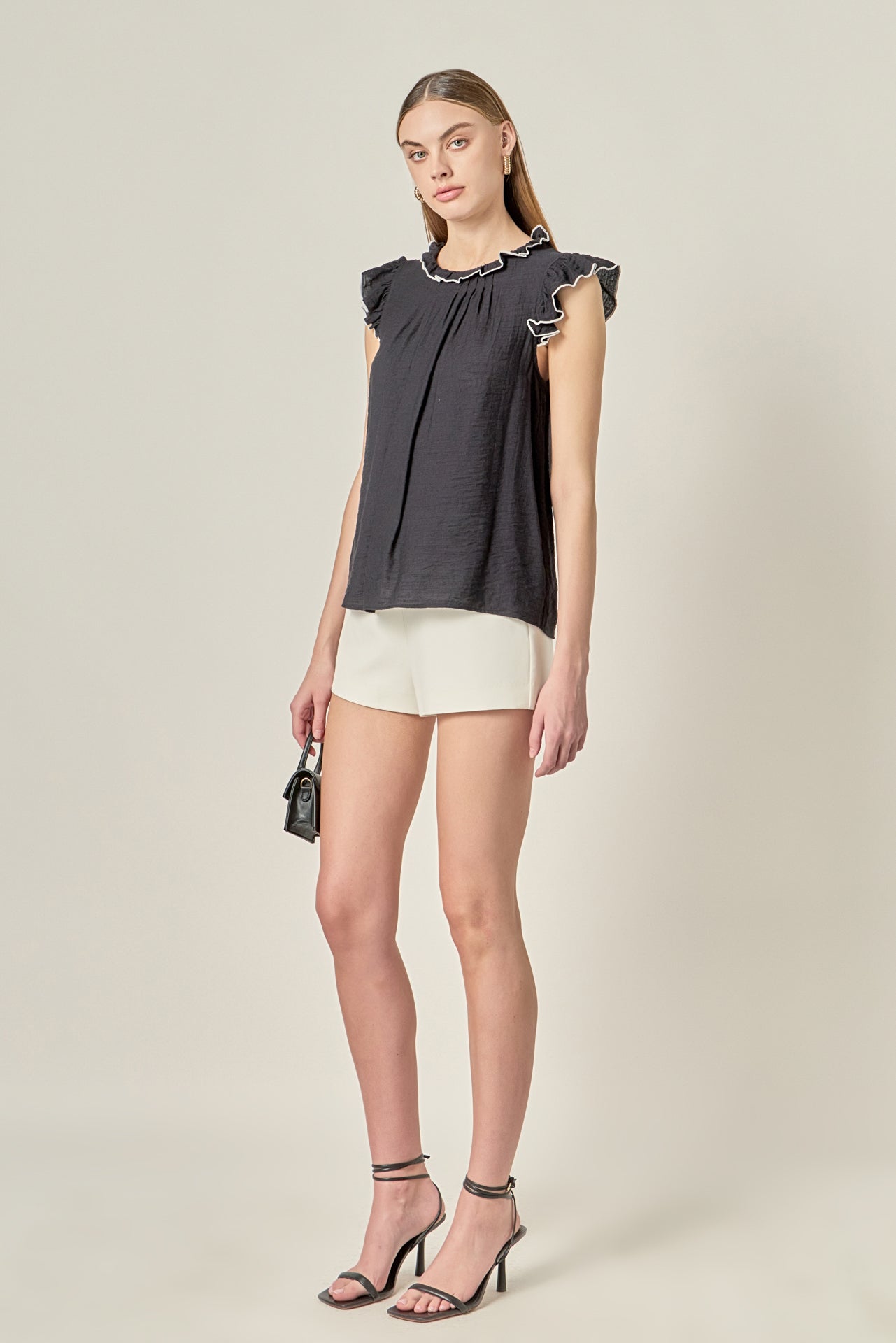 ENGLISH FACTORY - Contrast Stitch Sleeveless Top - TOPS available at Objectrare